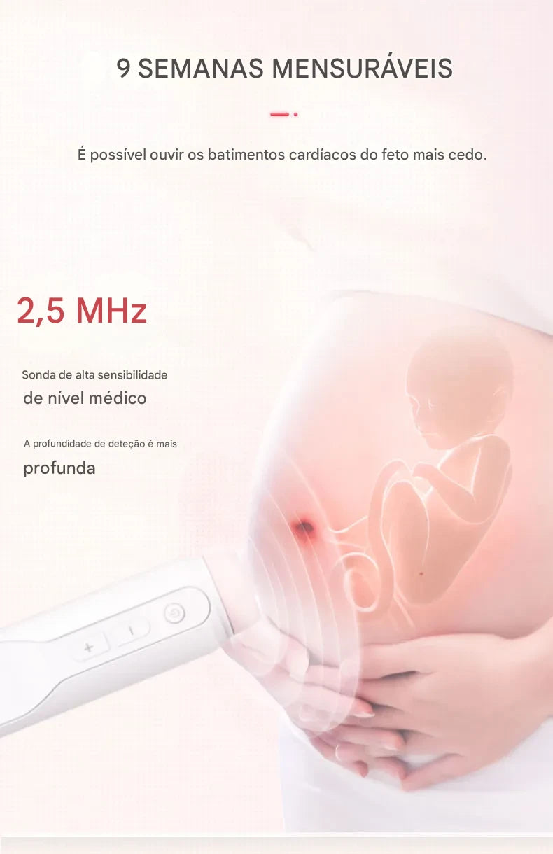 Doppler Fetal Portátil CONTEC 10D (Doppler Fetal Pré-Natal Portátil)