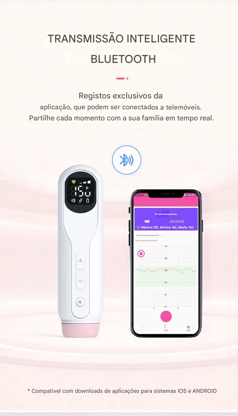 Doppler Fetal Portátil CONTEC 10D (Doppler Fetal Pré-Natal Portátil)