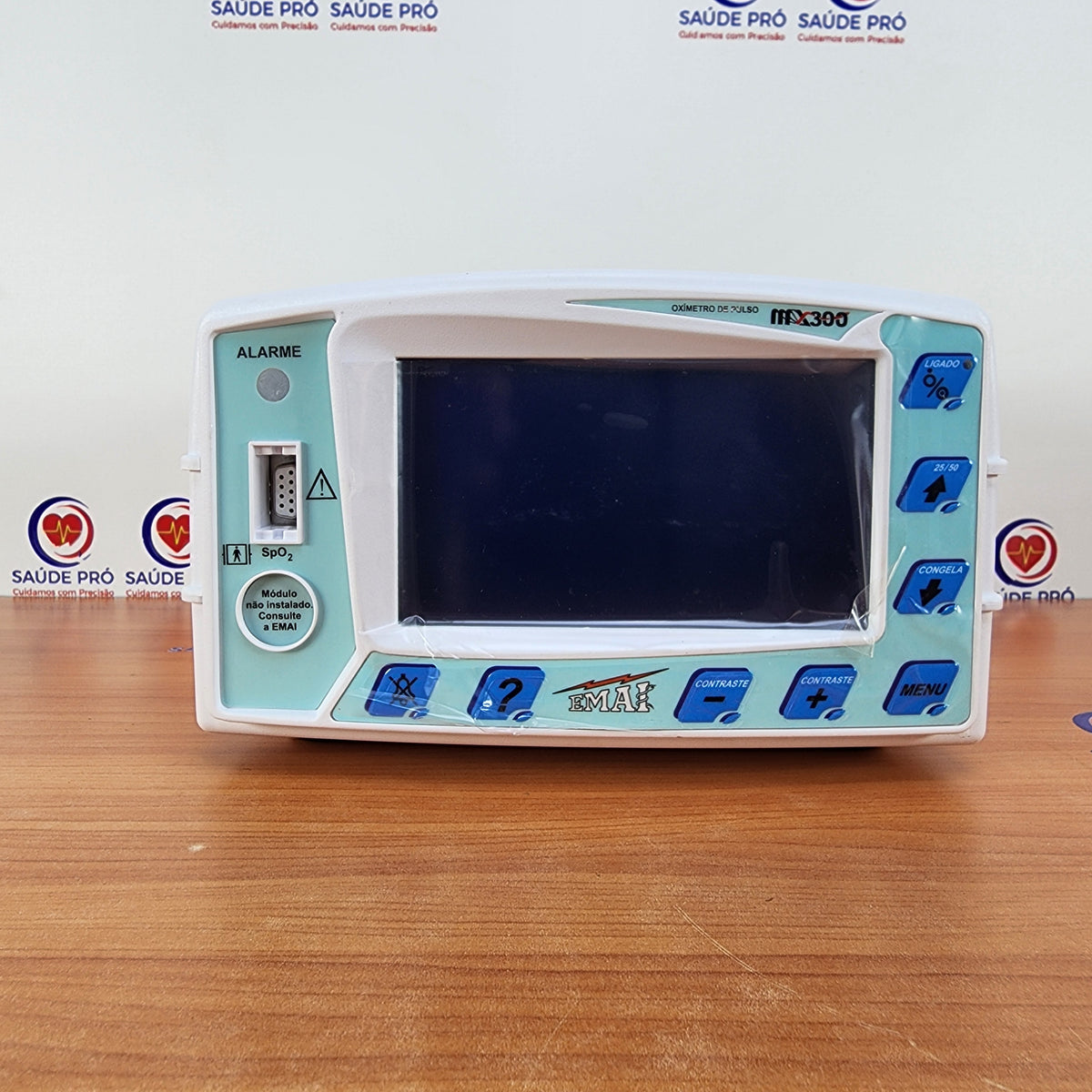 Oxímetro de Pulso | Mesa EMAI MX300 | Monitor SpO2 + Pulso | Curva + Alarme
