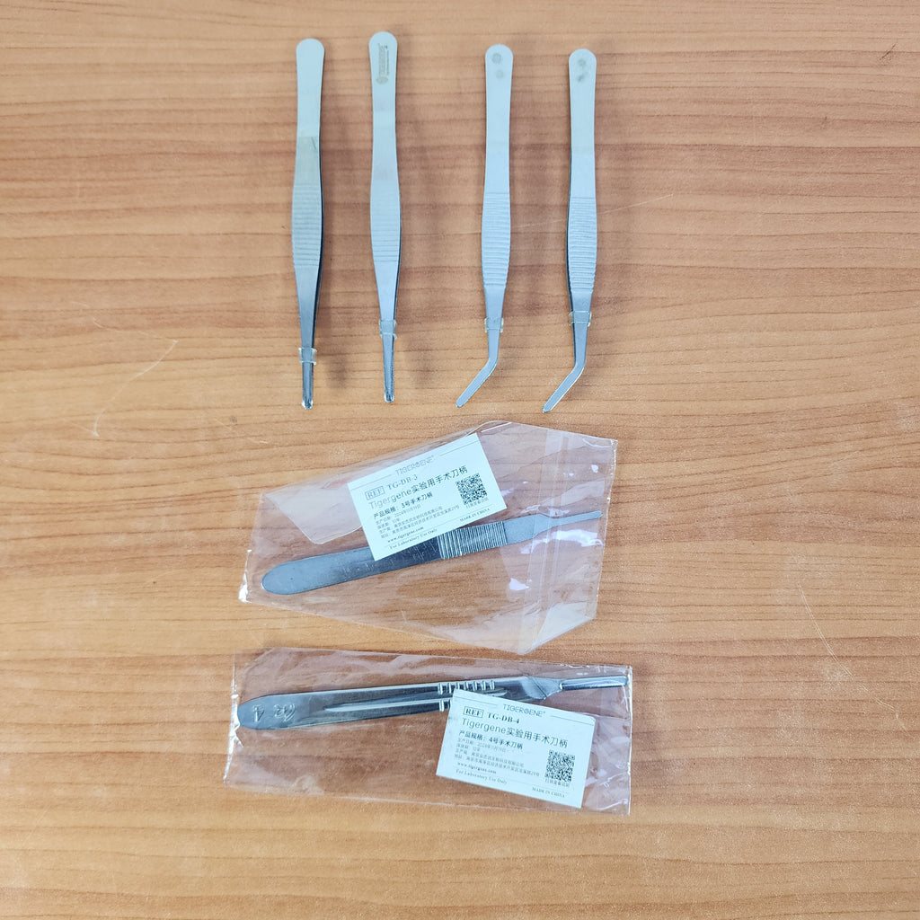 Kit de Pequenas Cirurgias 15 Peças Tigergine – Aço Inoxidável com Caixa Perfurada para Autoclave