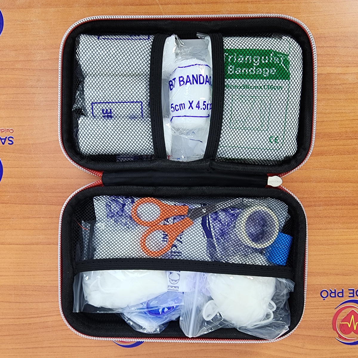 Kit de Primeiros Socorros Portátil Completo com Estojo Rígido