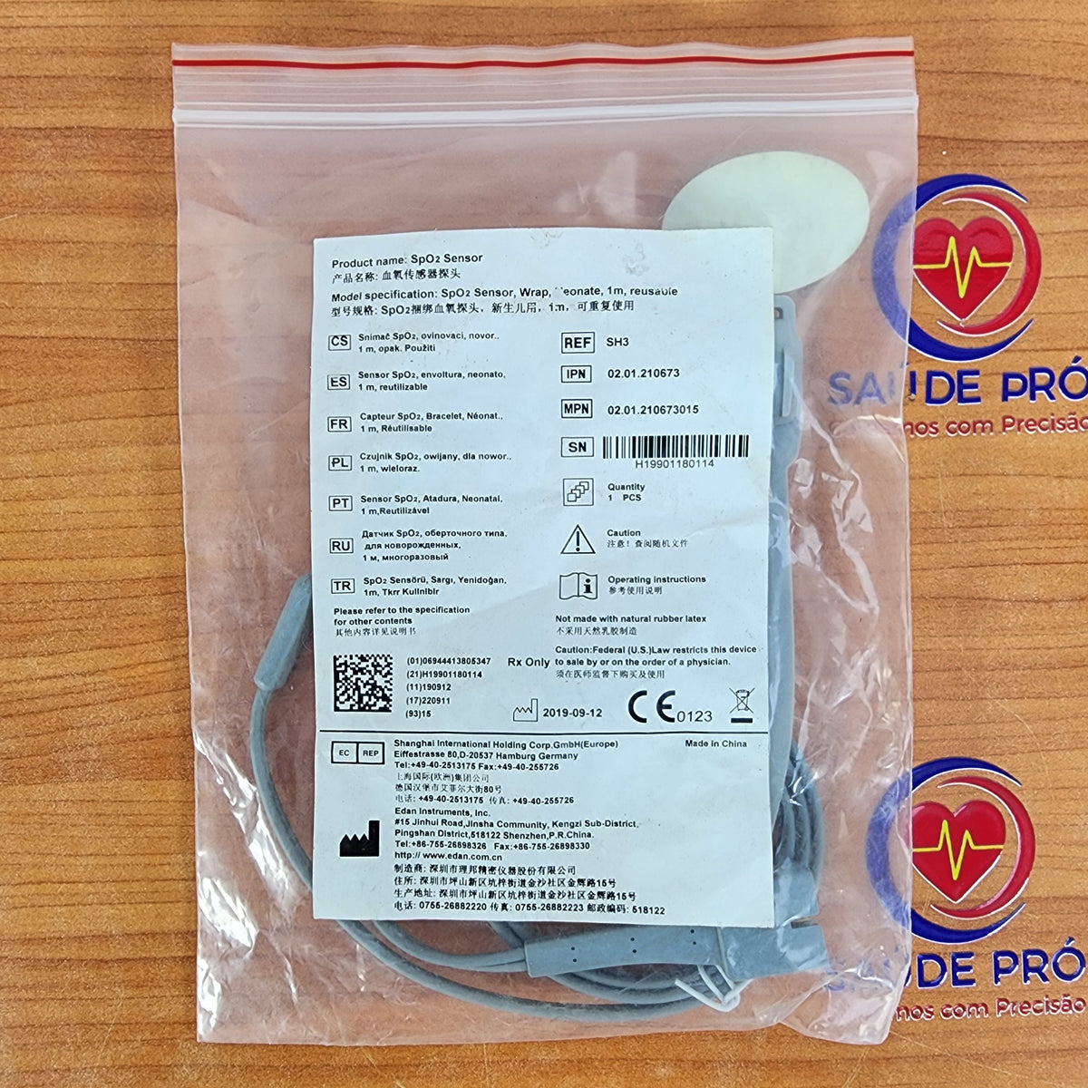 Sensor de SpO2 Edan Neonatal de Enrolar — REF SH3
