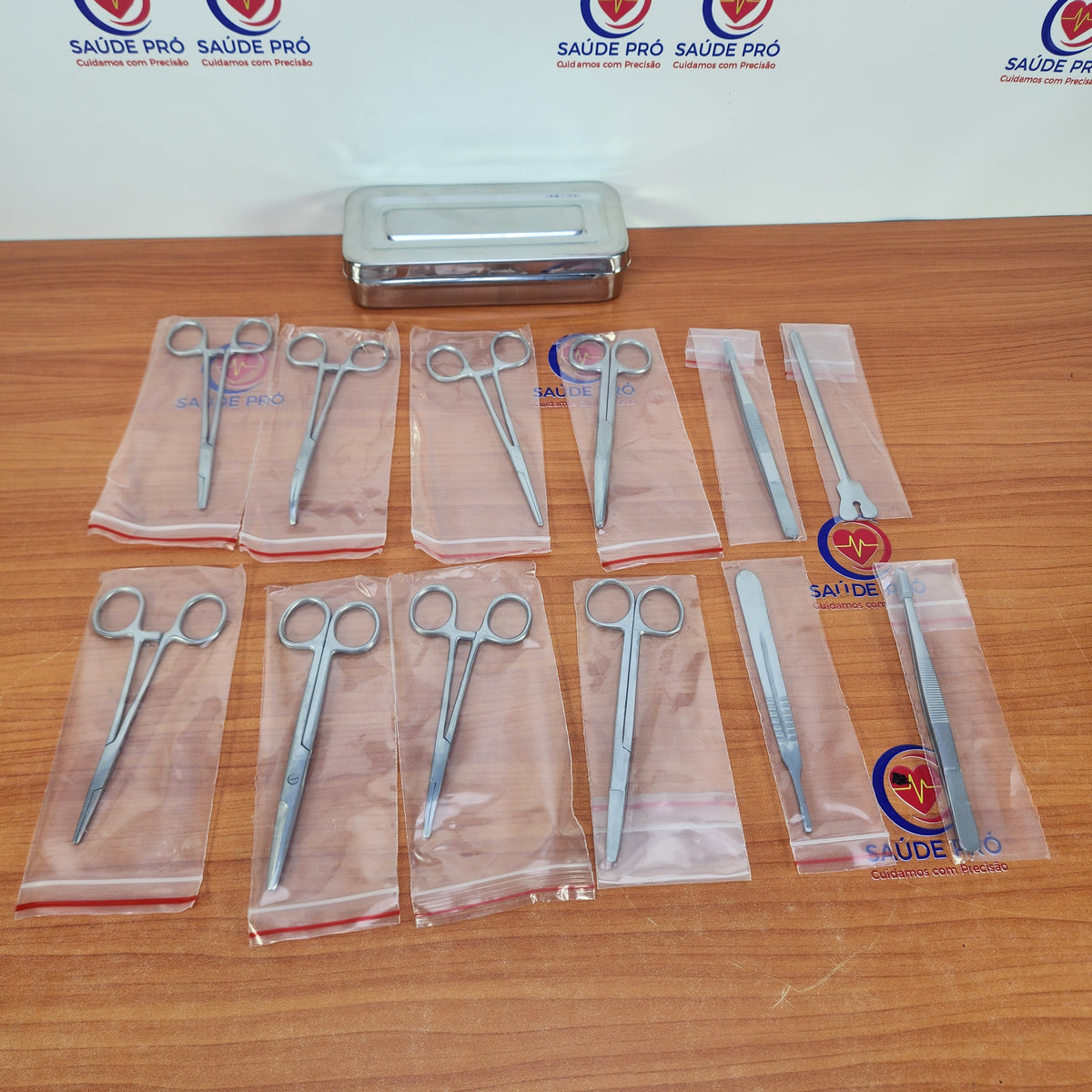 Kit de Pequena Cirurgia 13 Peças Inox Caixa Lisa - Autoclavável