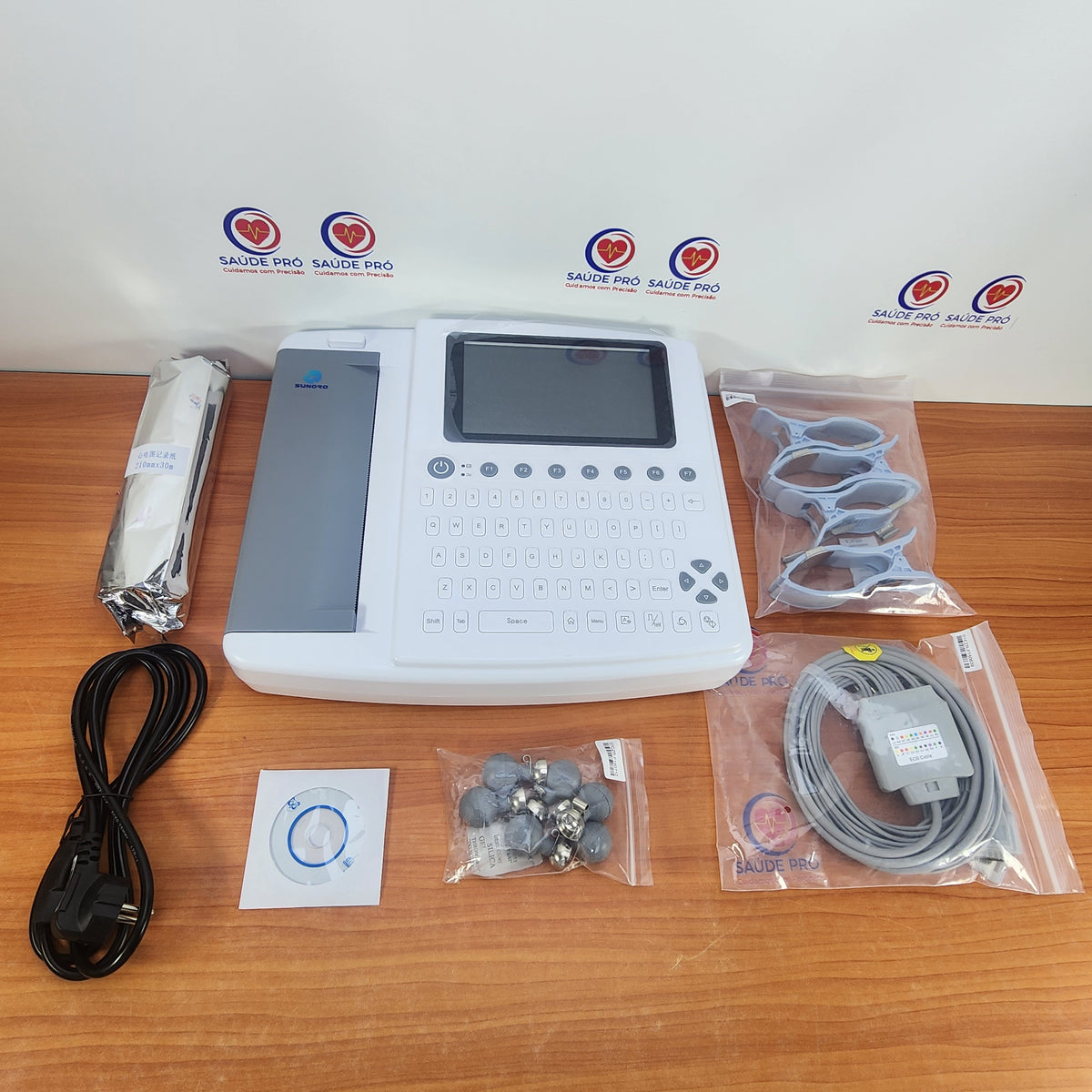 Eletrocardiógrafo Sunoro SR-C1201 | 12 Canais | Teclado F1-F7 | Impressora