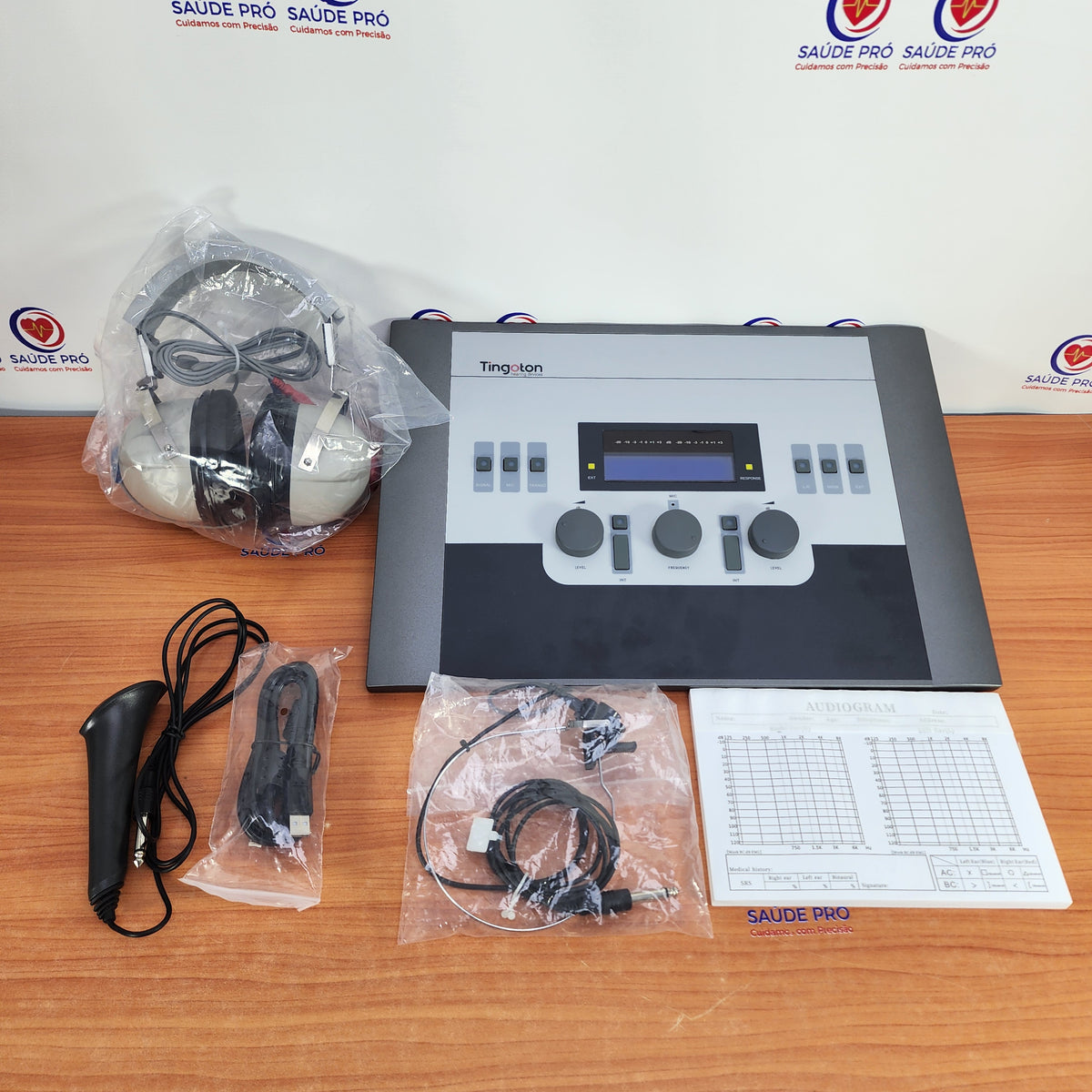 Audiómetro Tingoton SAD-104 – 2 Canais, Condução Aérea e Óssea B71, Fones TDH39