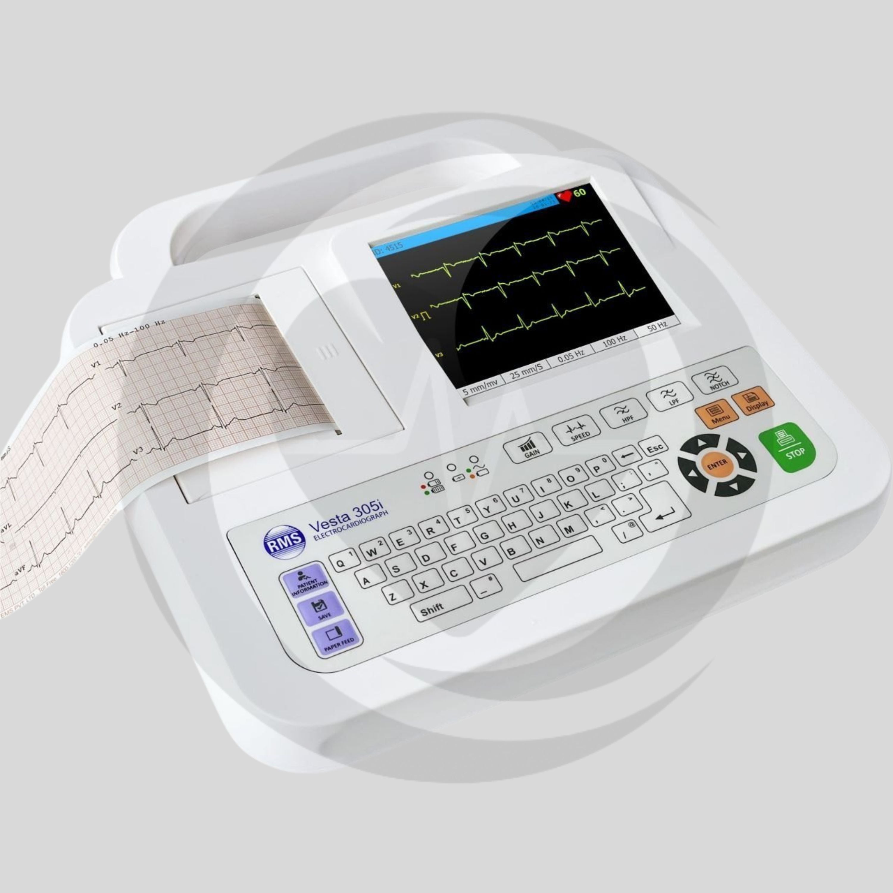 Eletrocardiógrafo Digital de 3 Canais ECG RMS VESTA 305i