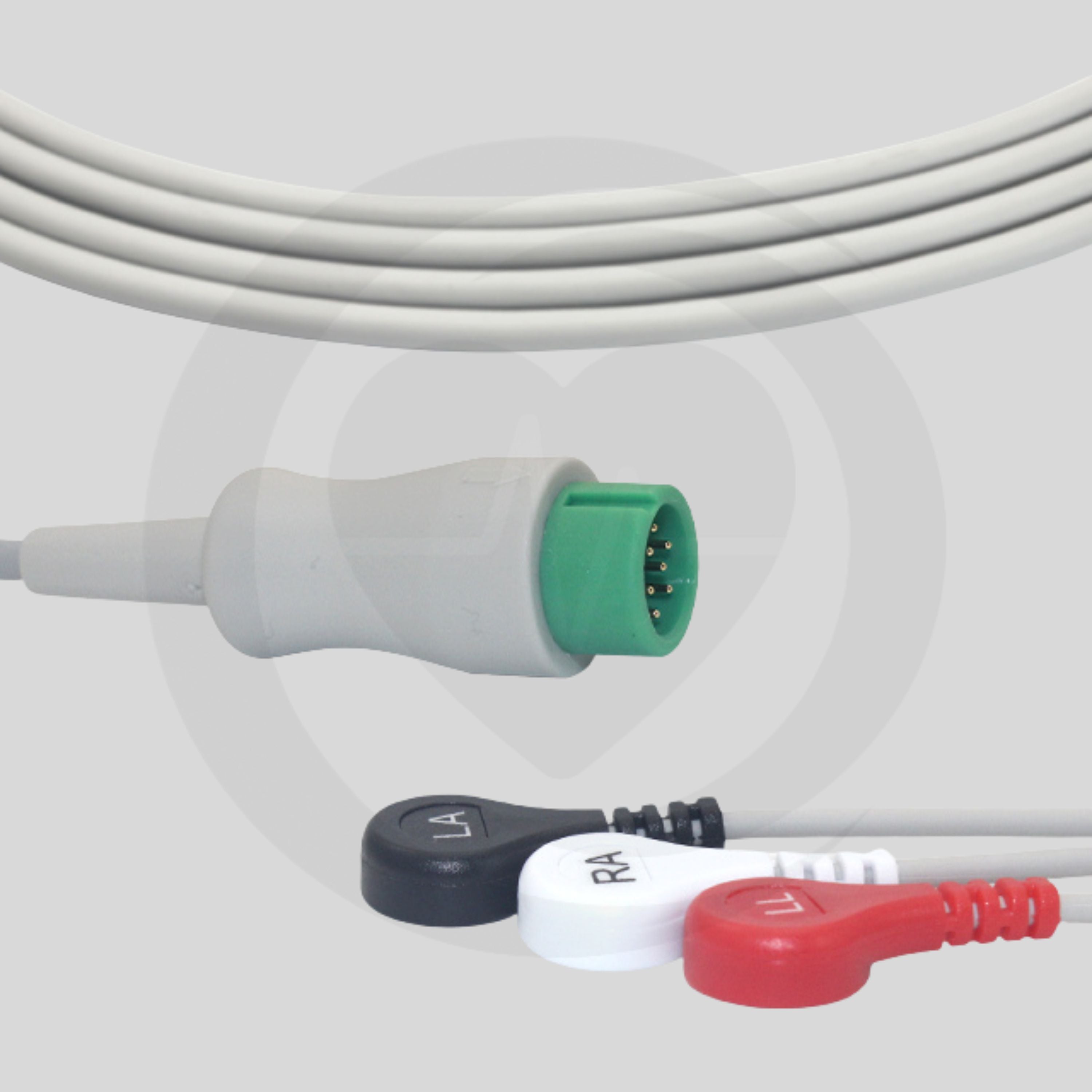 Cabo de ECG de Peça Única Mindray – 3 Derivações Snap, AHA, Resistência 1K G3143S