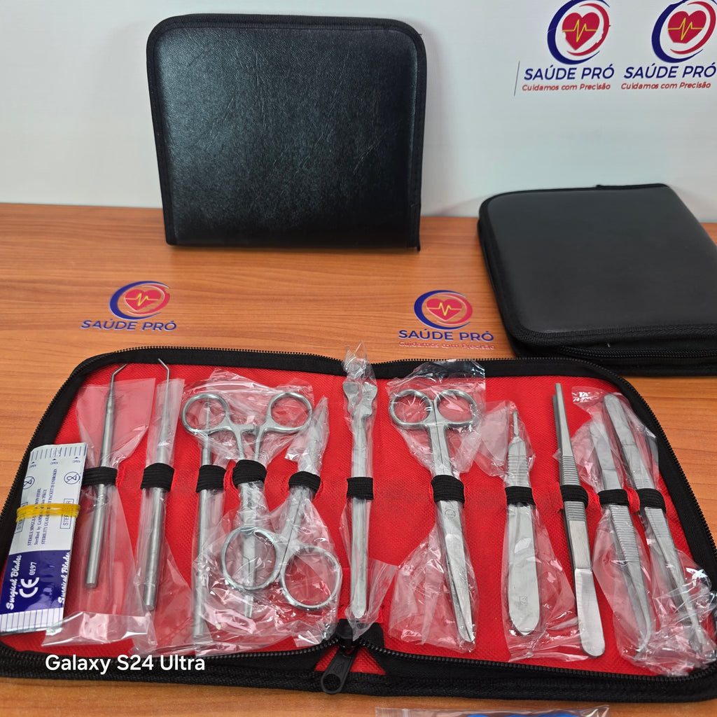 Kit de Pequena Cirurgia com Instrumentos em Aço Inoxidável