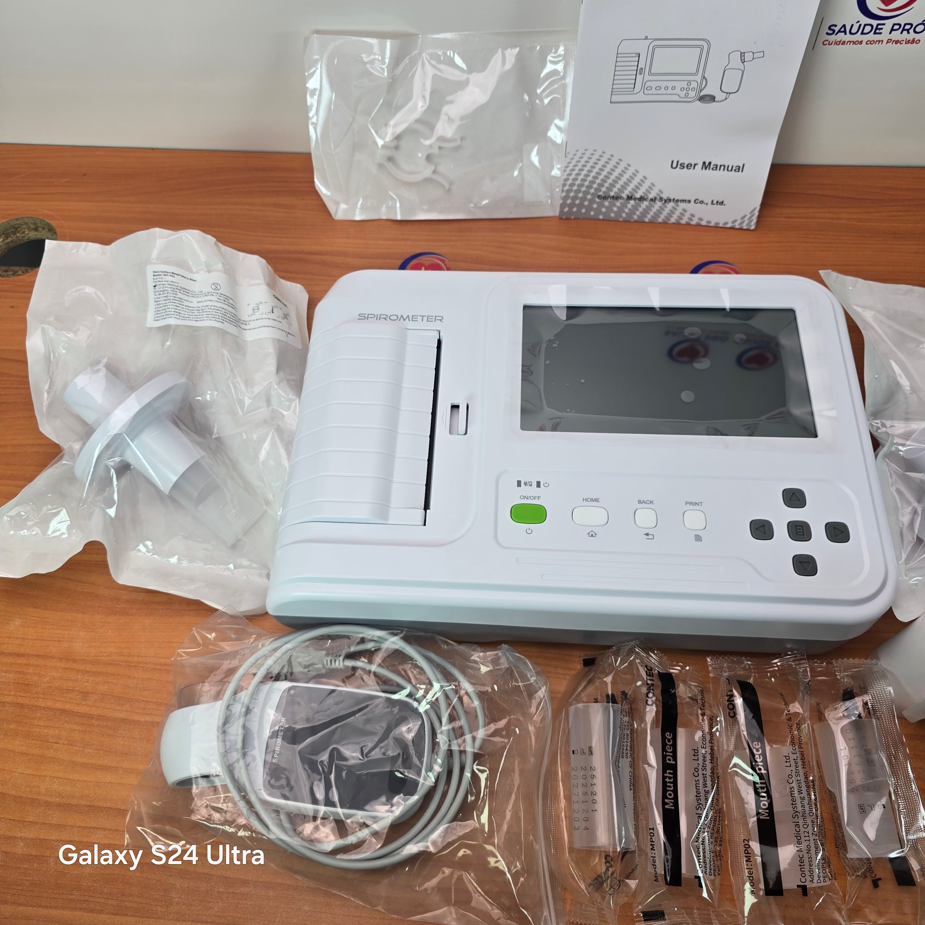 Espirômetro CONTEC SP100 – Avaliação Pulmonar Precisa com Impressão Integrada