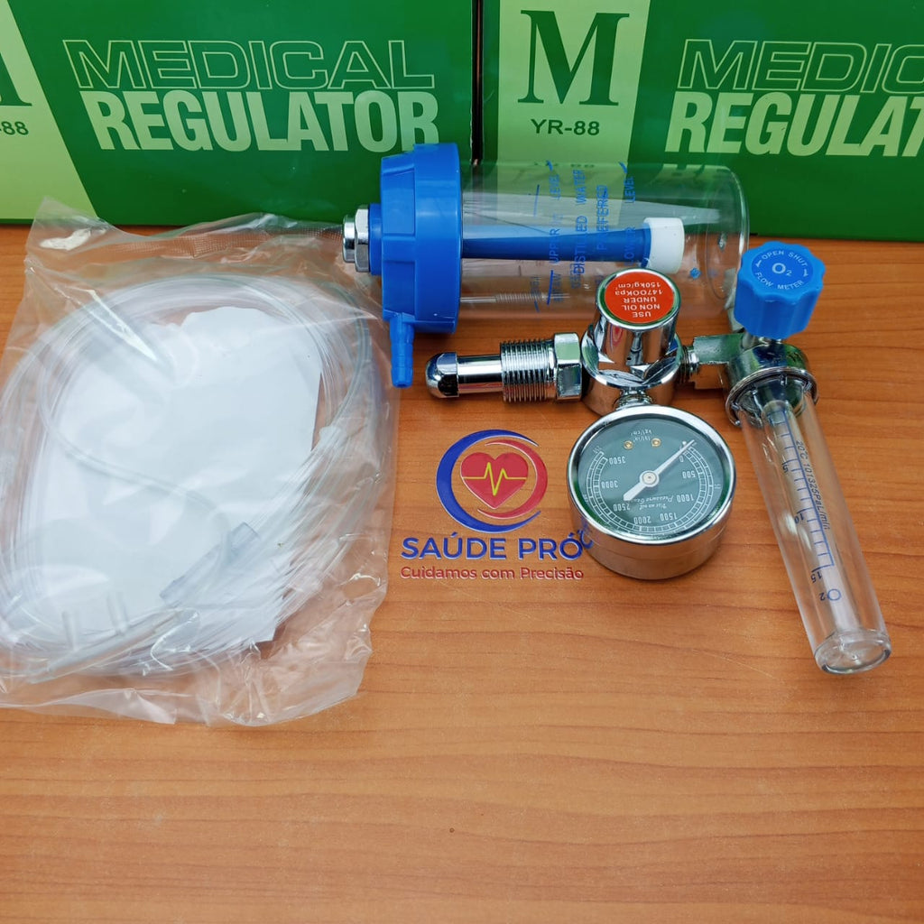 Regulador de Oxigênio com Fluxômetro e Umidificador – Controle Preciso e Seguro