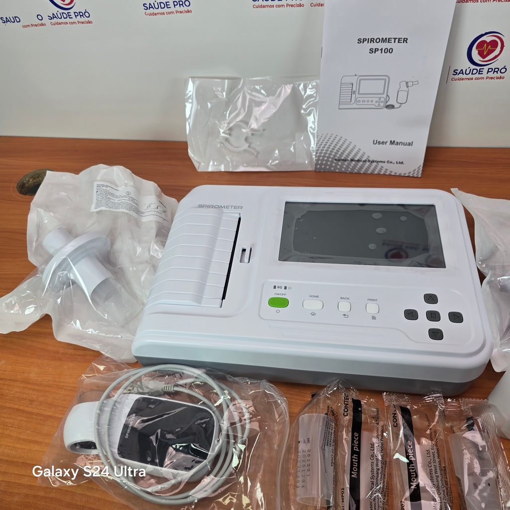 Espirômetro CONTEC SP100 – Avaliação Pulmonar Precisa com Impressão Integrada