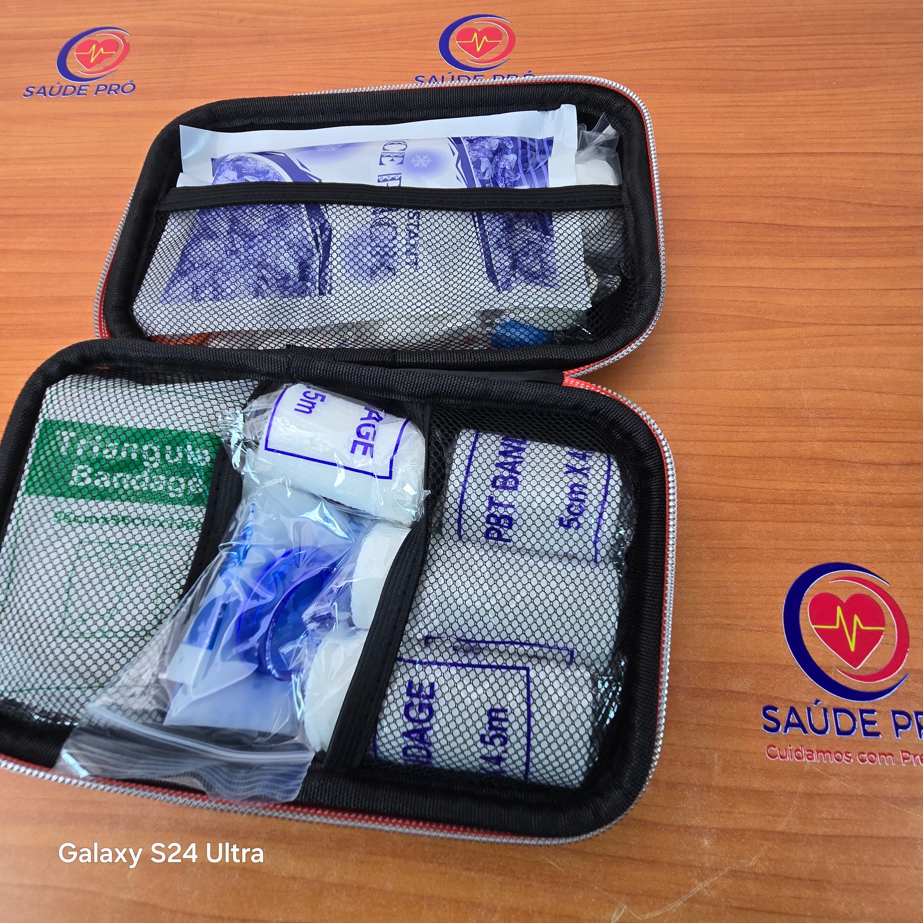 Kit de Primeiros Socorros Portátil Completo com Estojo Rígido