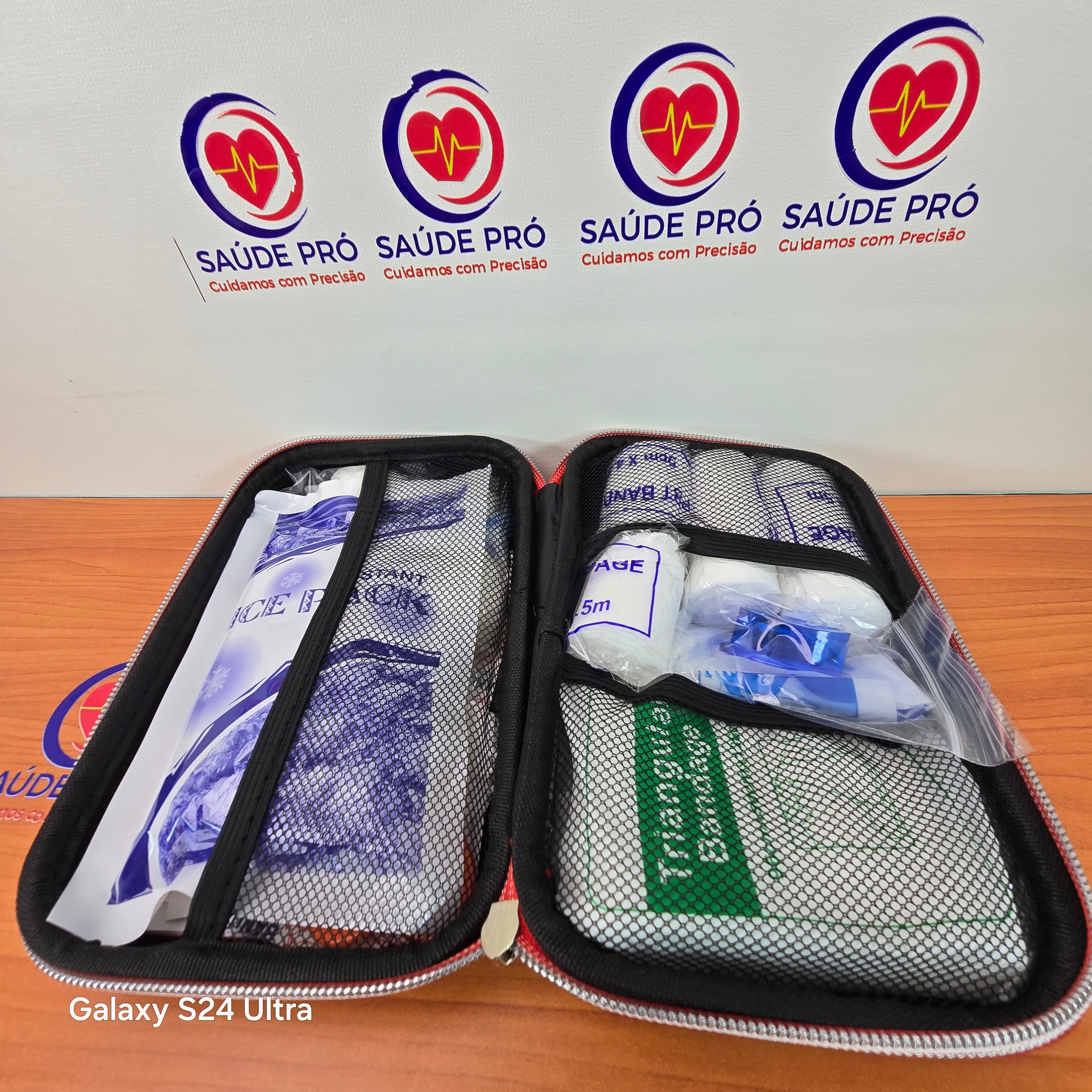 Kit de Primeiros Socorros Portátil Completo com Estojo Rígido
