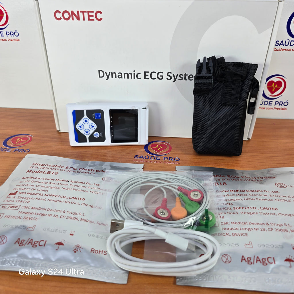 Holter ECG Dinâmico de 3 Derivações 24h CONTEC TLC9803
