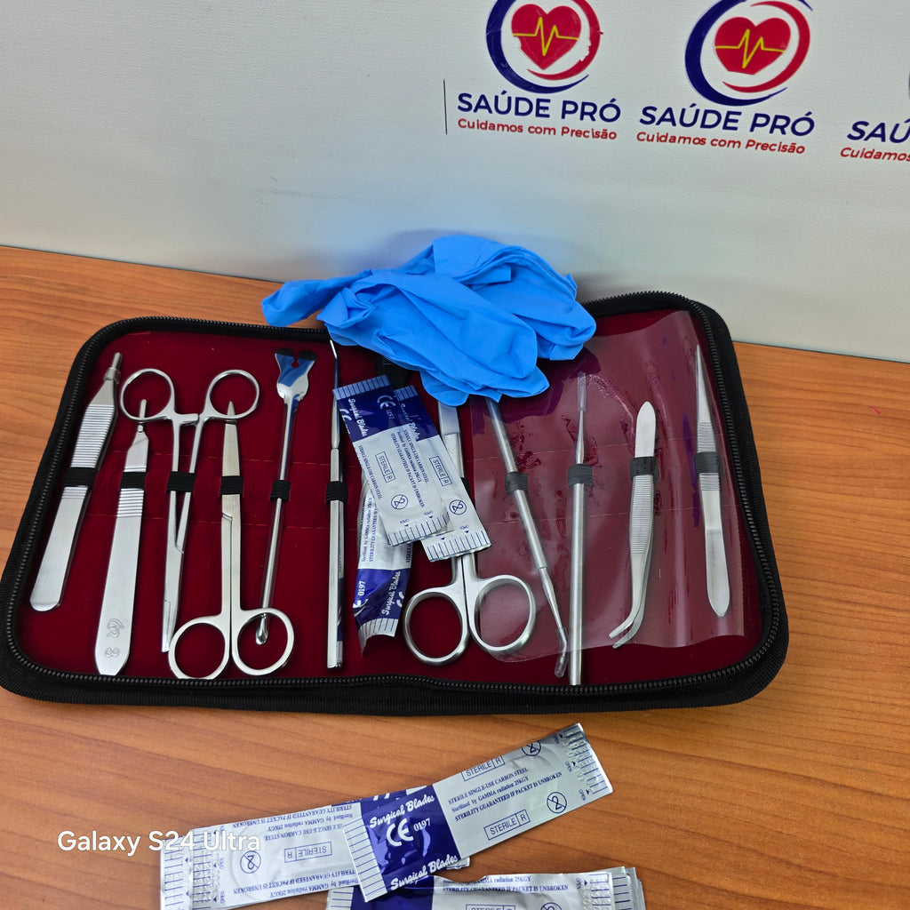 Kit de Pequena Cirurgia com Instrumentos em Aço Inoxidável