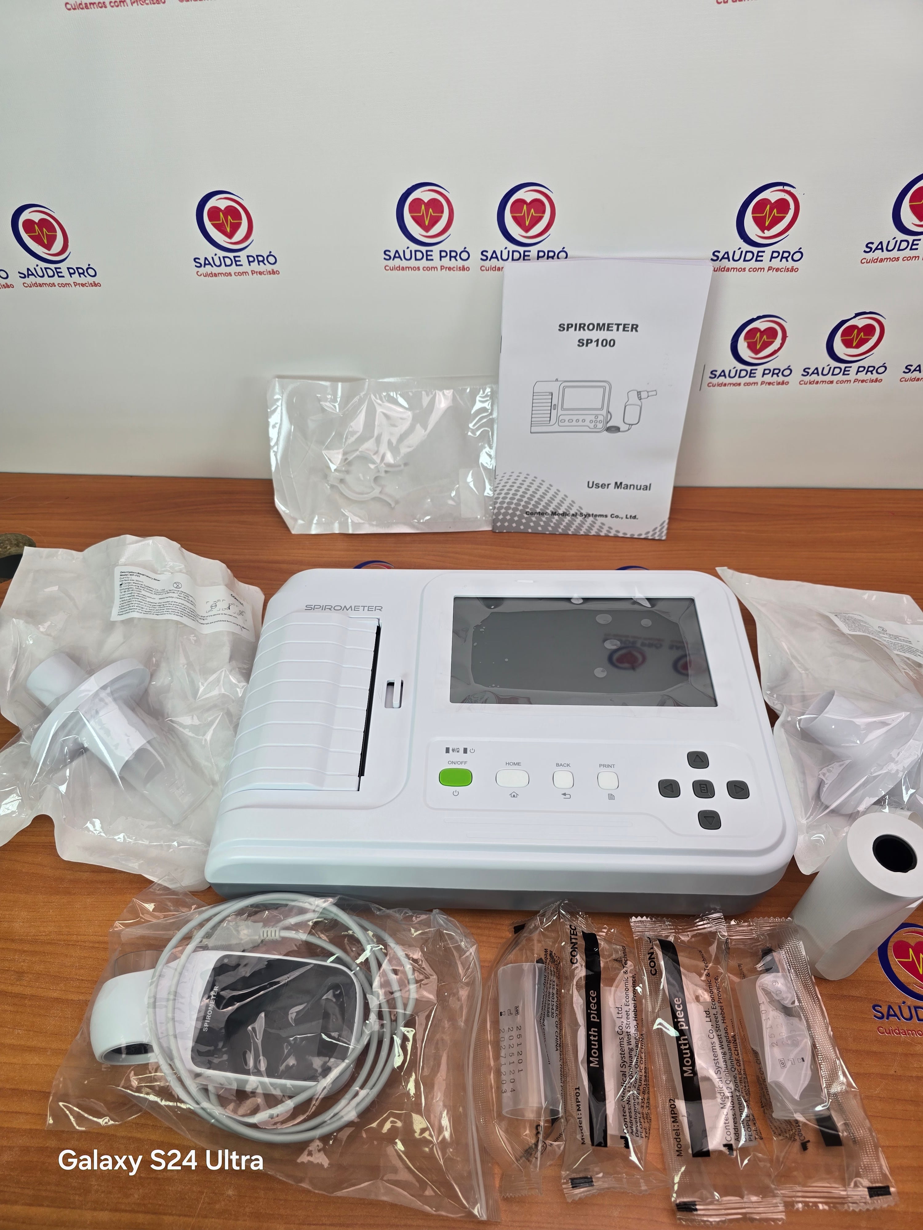 Espirômetro CONTEC SP100 – Avaliação Pulmonar Precisa com Impressão Integrada