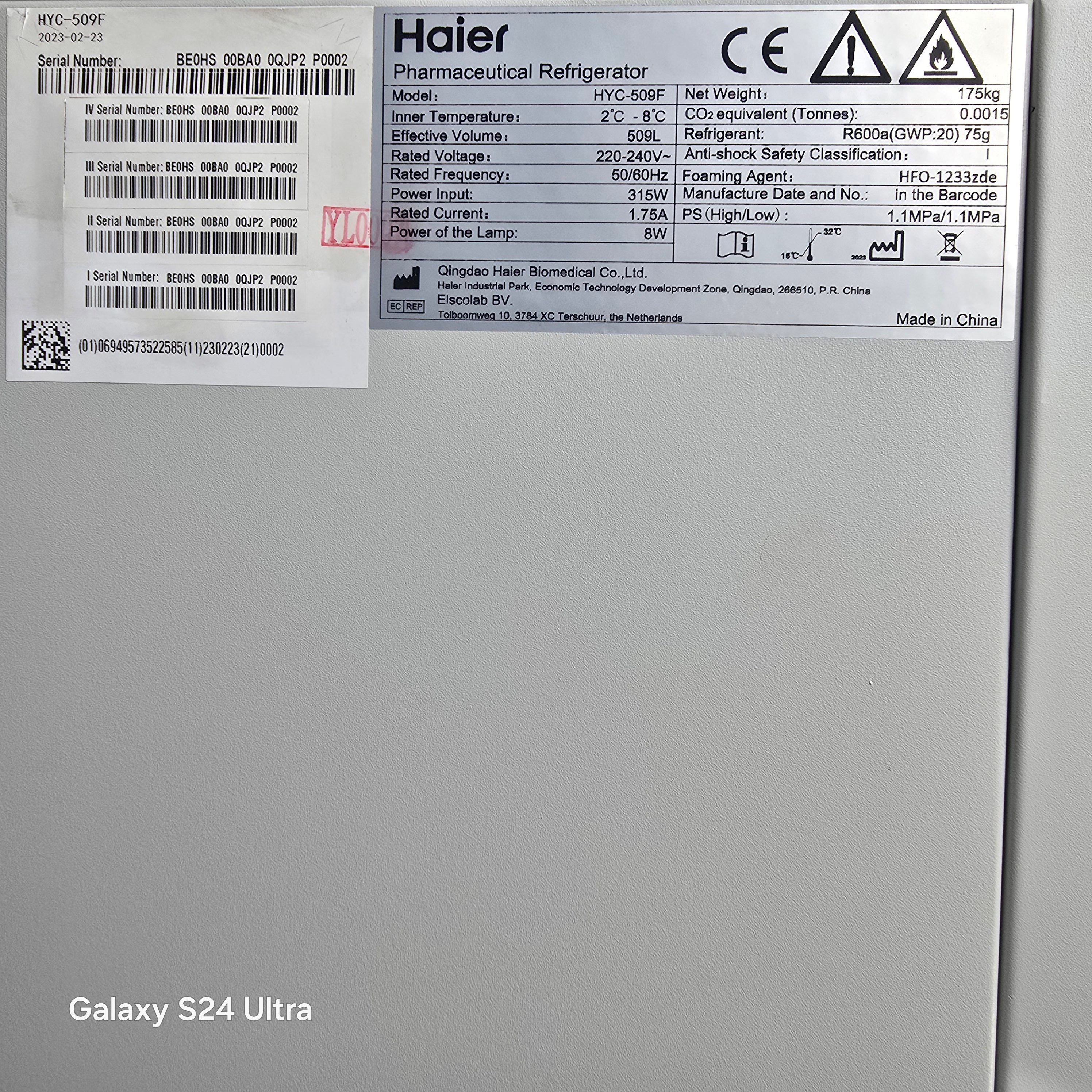 Refrigerador Farmacêutico Haier HYC-509F