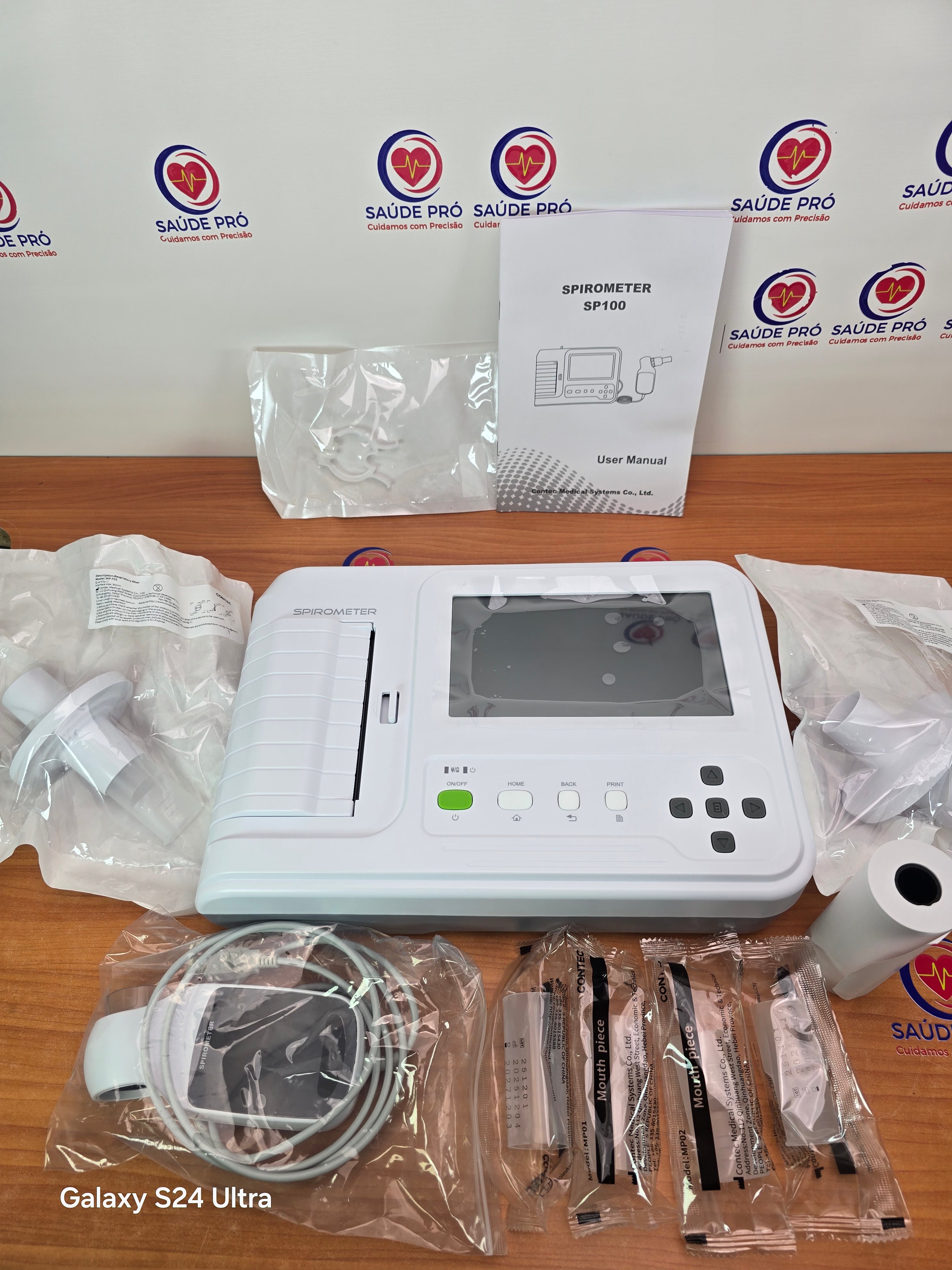 Espirômetro CONTEC SP100 – Avaliação Pulmonar Precisa com Impressão Integrada