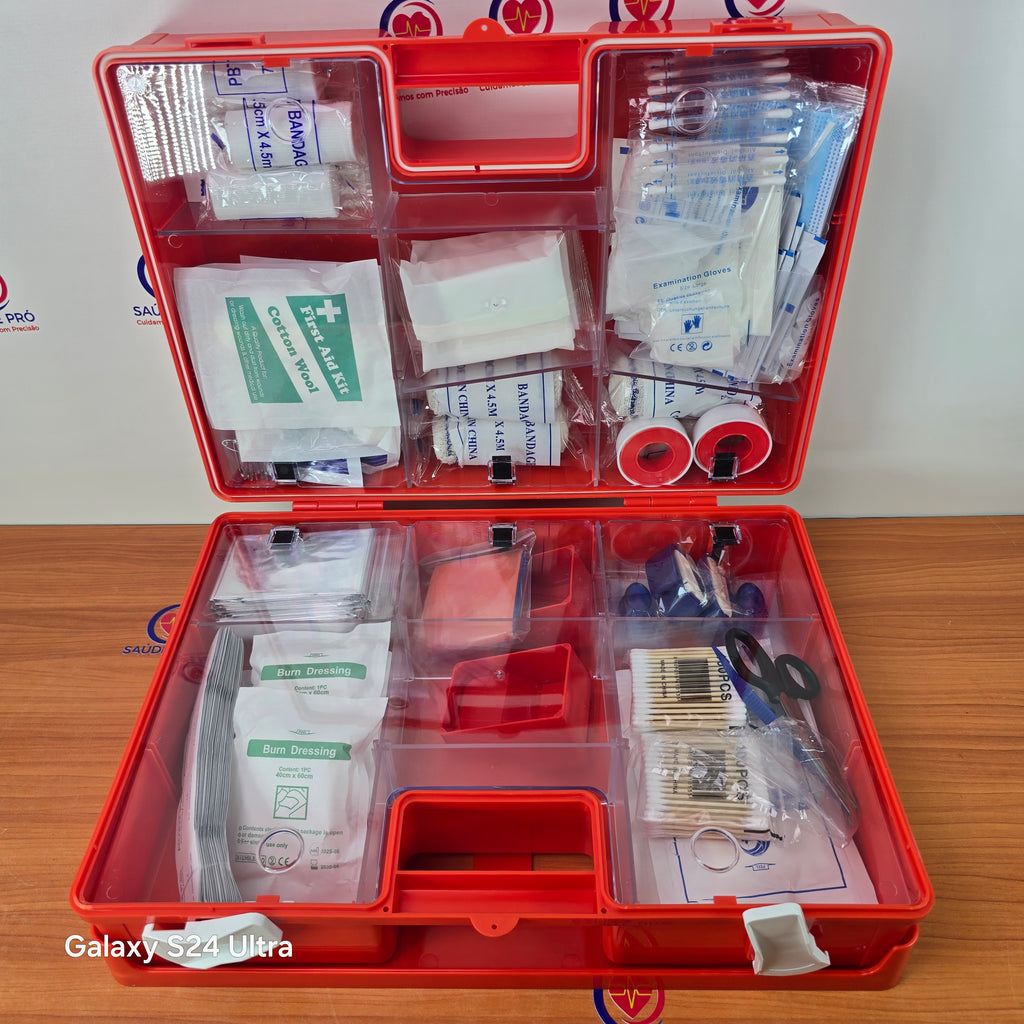 Kit de Primeiros Socorros Profissional para 100 Pessoas – Modelo GKB300 | Padrão Europeu