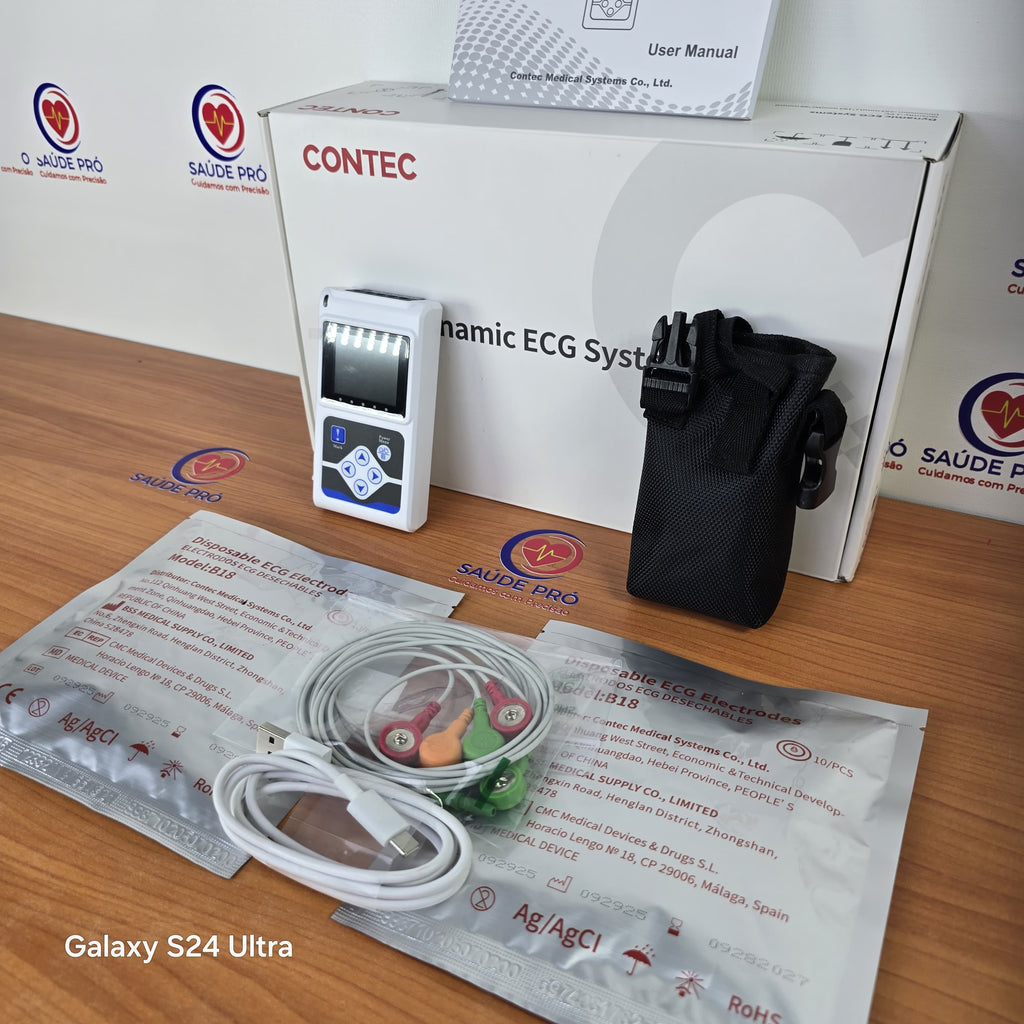 Holter de ECG Contec TLC9803 — Sistema Dinâmico 3 Canais 24 Horas