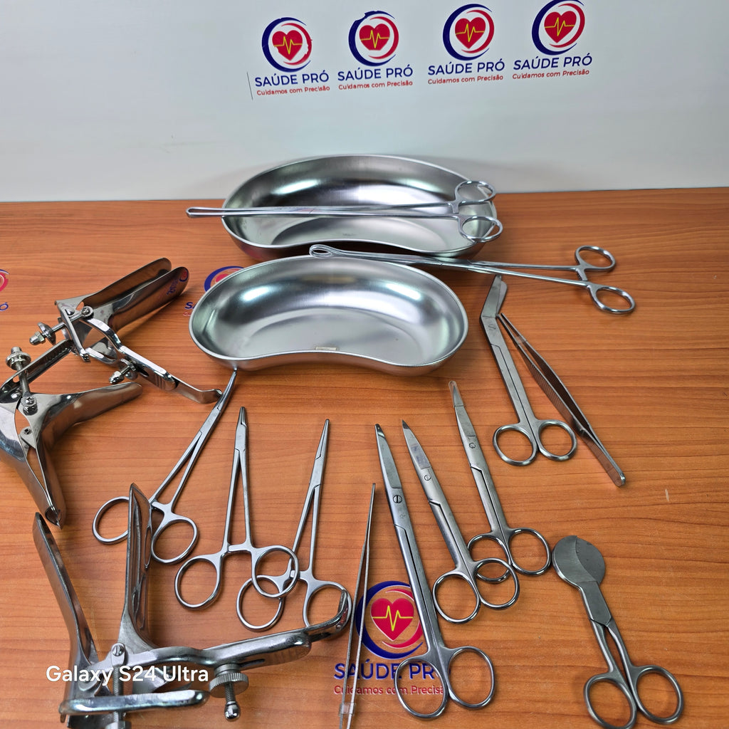 Kit de Instrumentos Ginecológicos Profissional em Aço Inoxidável