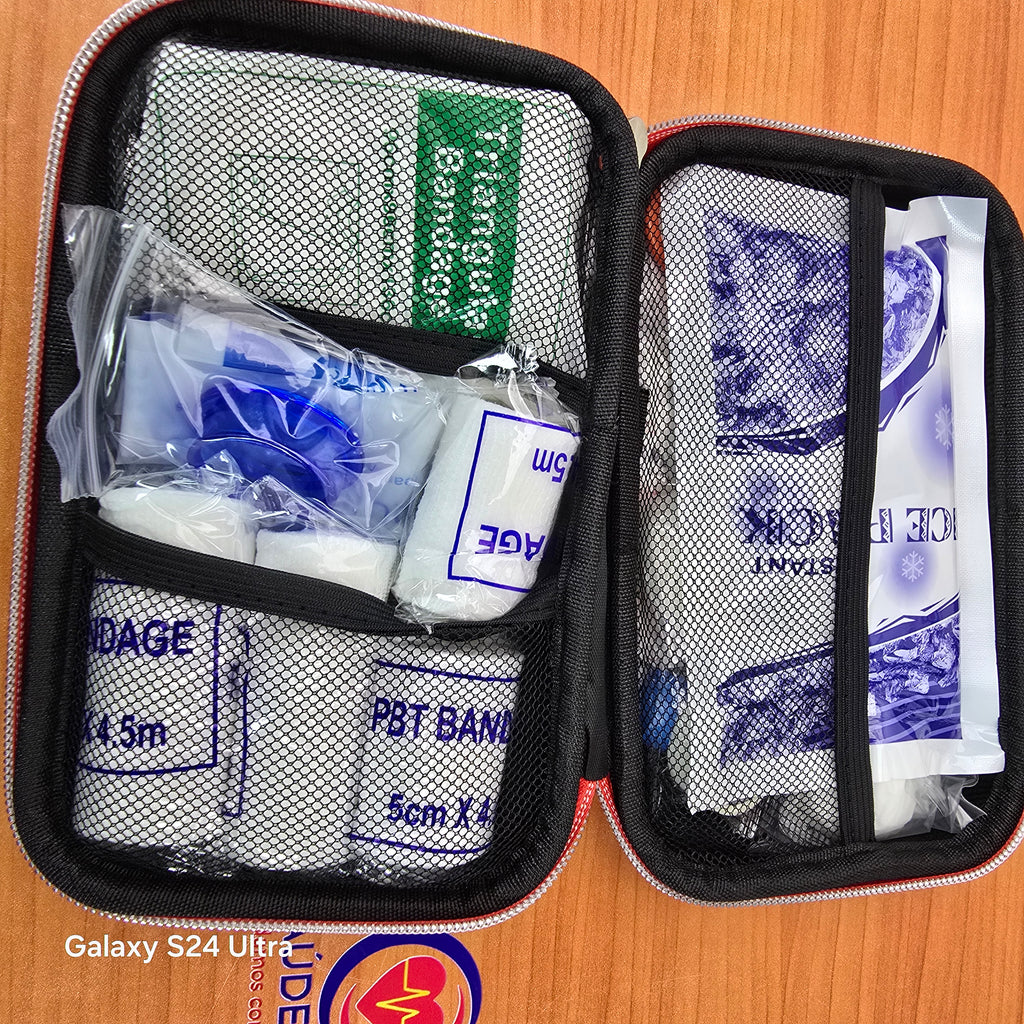 Kit de Primeiros Socorros Portátil Completo com Estojo Rígido