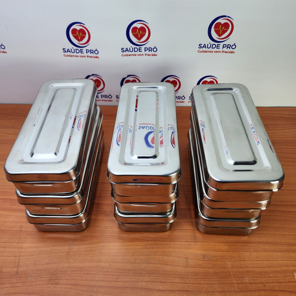 Kit de Pequena Cirurgia 13 Peças em Aço Inoxidável com Caixa Metálica 17x7x3cm