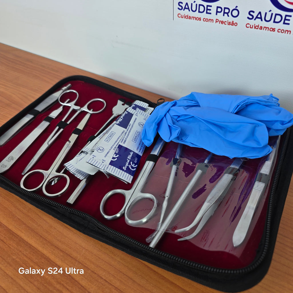 Kit de Pequena Cirurgia com Instrumentos em Aço Inoxidável